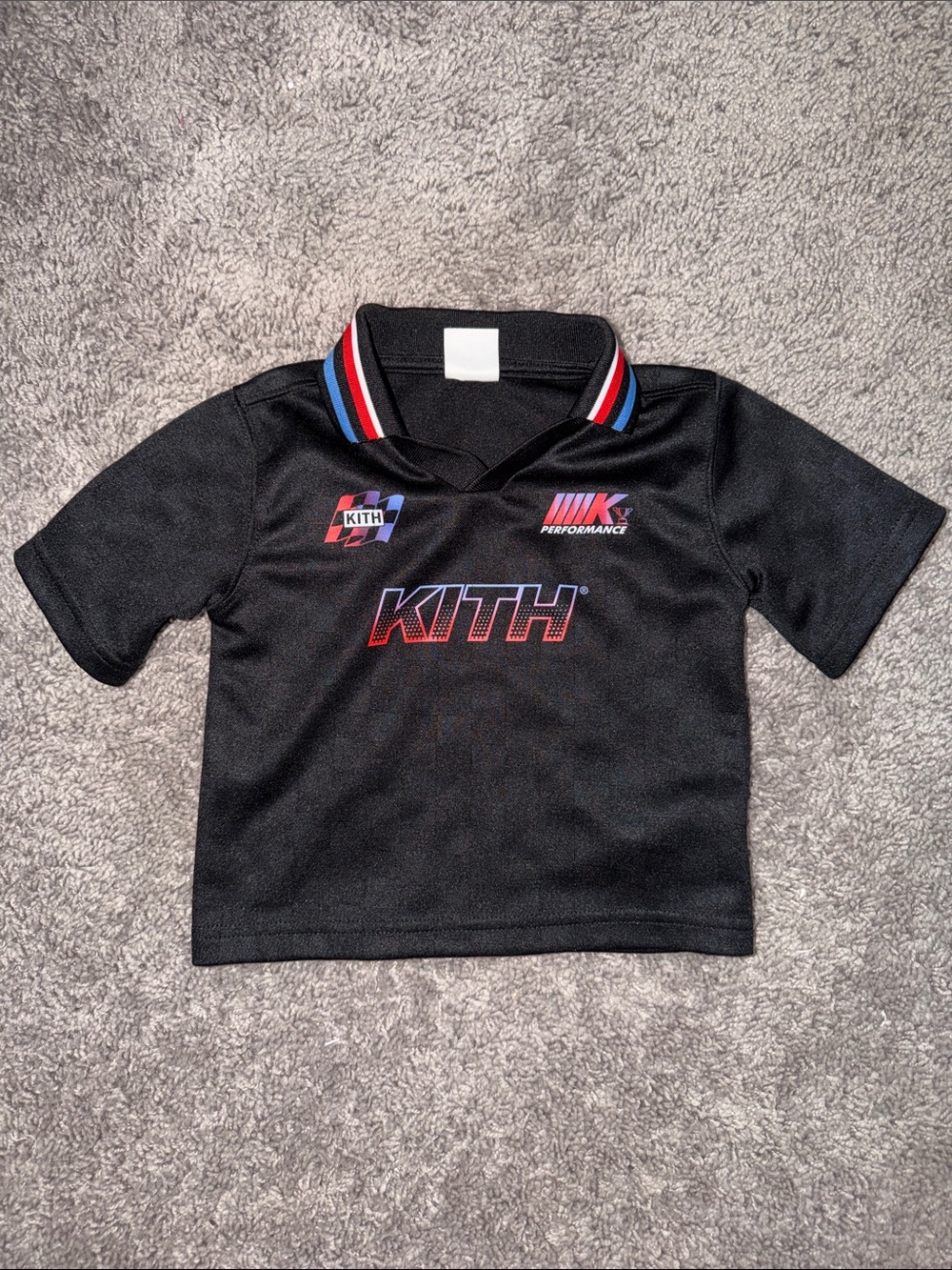 Kith Black Polo with Red and Blue Trim